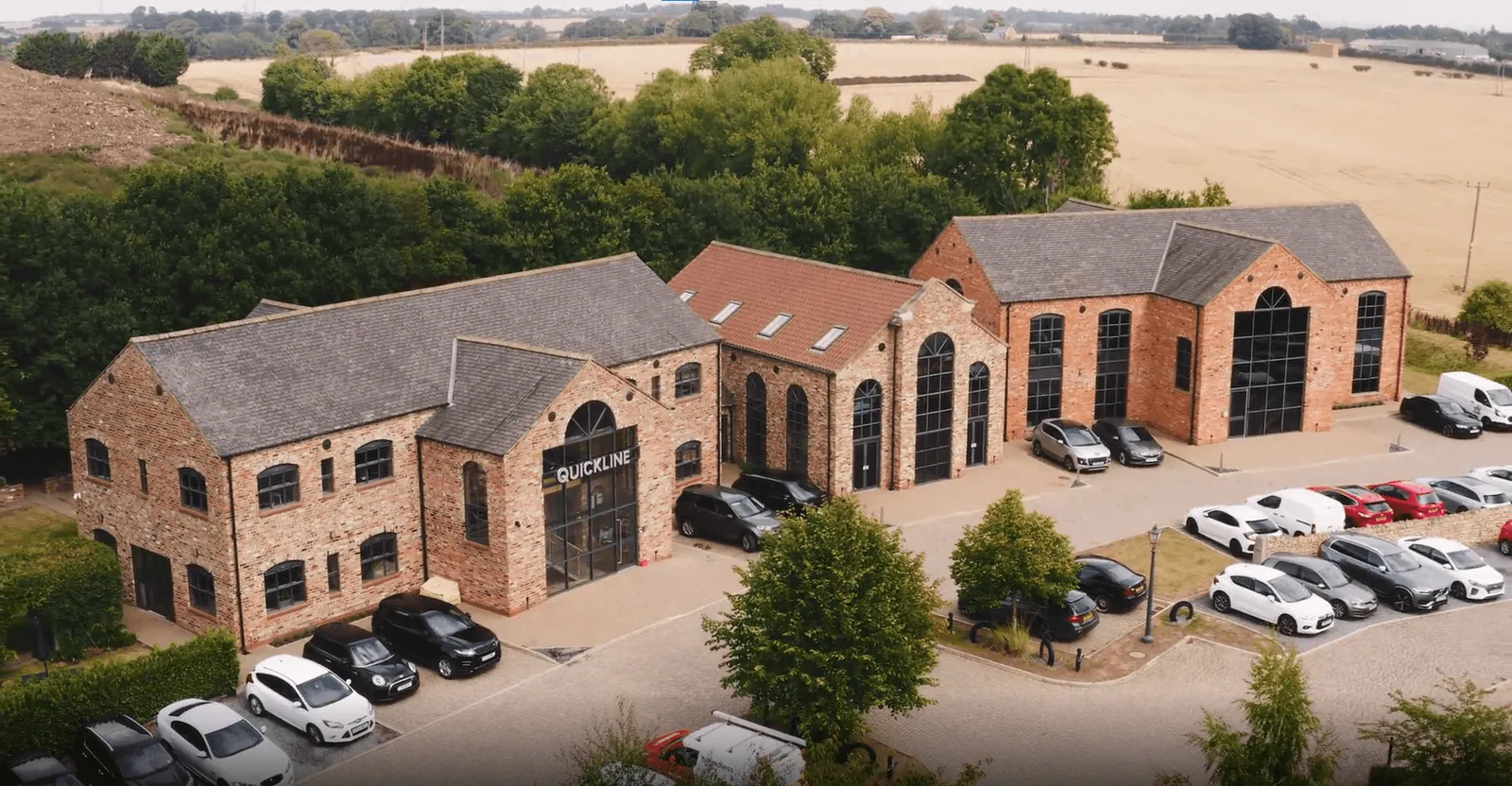 Aerial view of Quickline Communications' offices